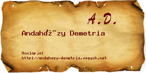 Andaházy Demetria névjegykártya